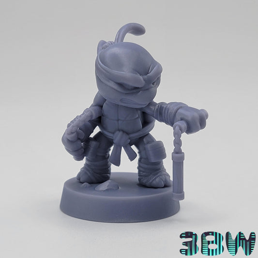 Chibi Michelangelo | 2-Inch Resin Model Kit | DIY TMNT Party Turtle with Nunchucks