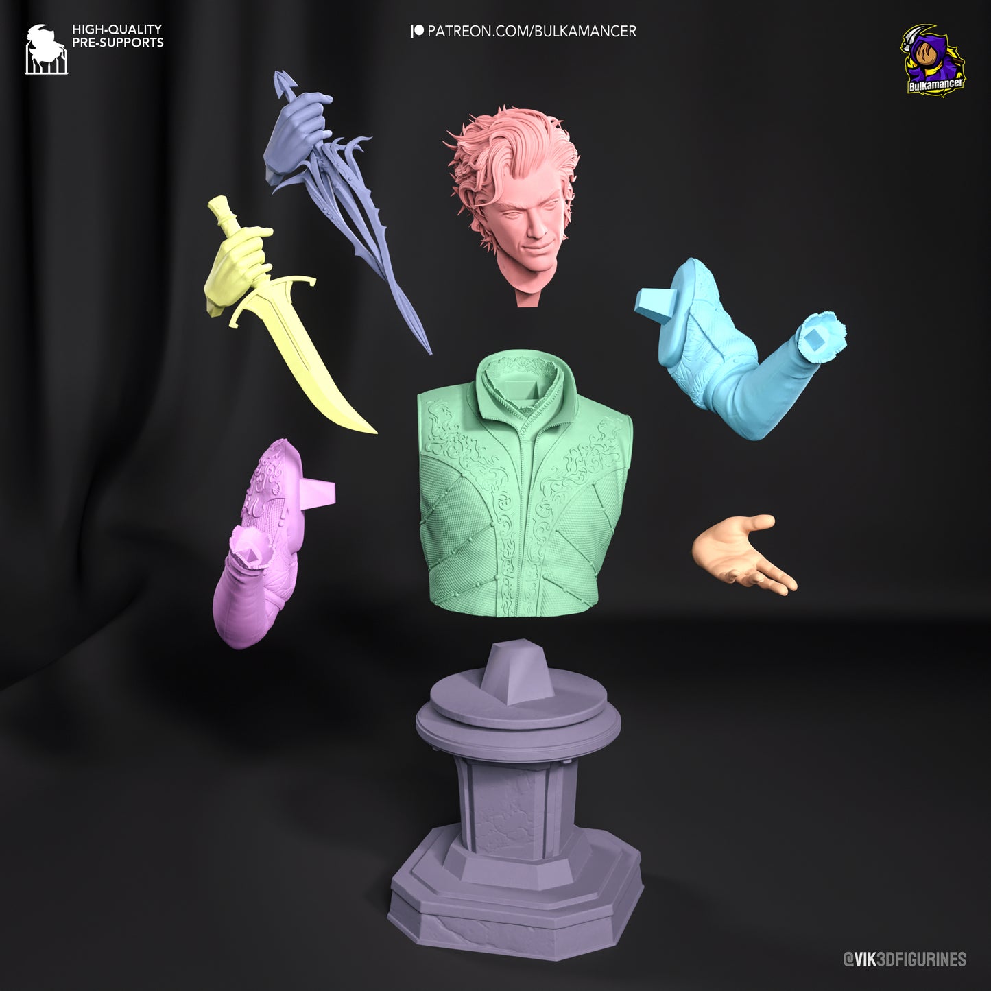 Astarion  | Resin Model or Bust Kit | DIY Baldur's Gate 3 Vampire Spawn