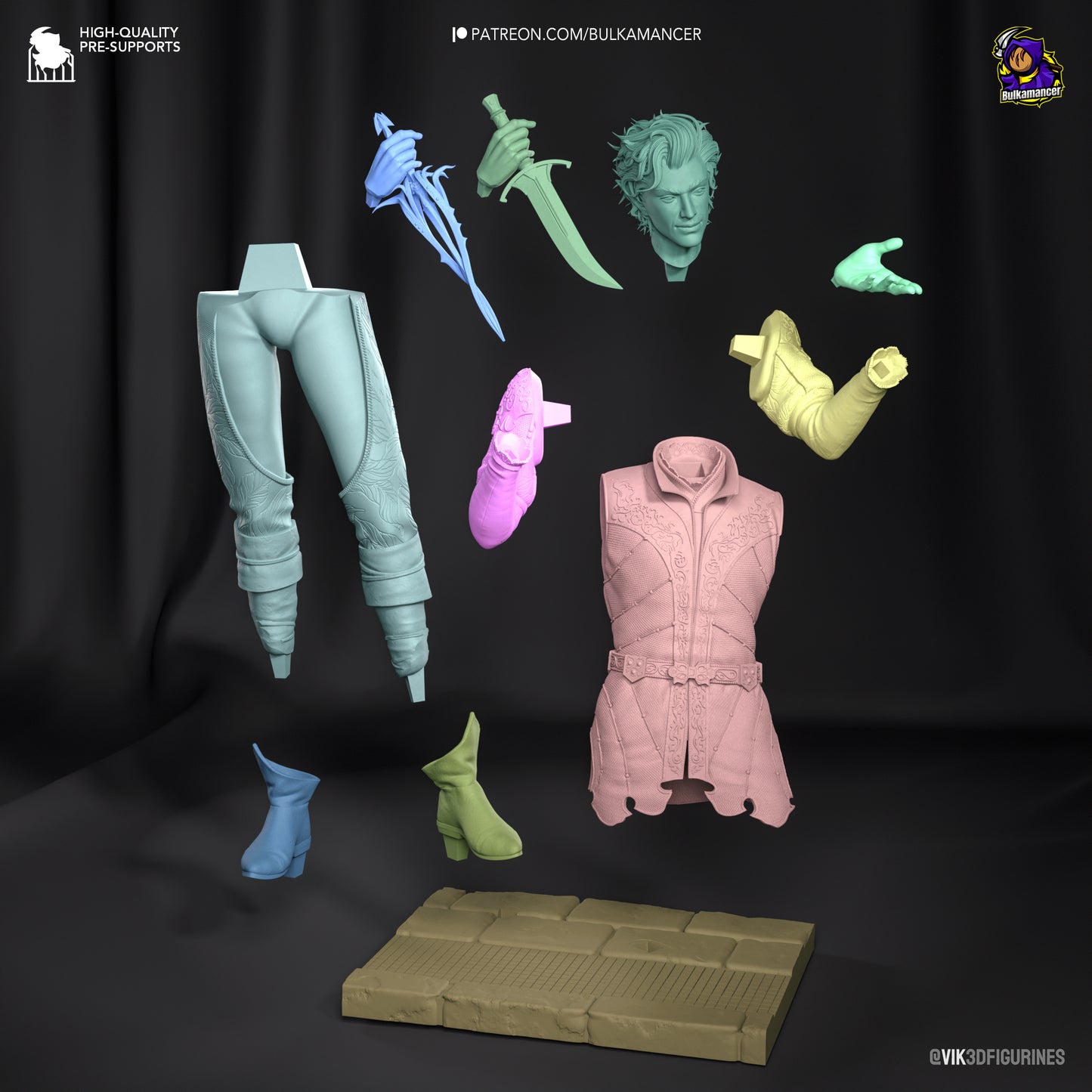 Astarion  | Resin Model or Bust Kit | DIY Baldur's Gate 3 Vampire Spawn