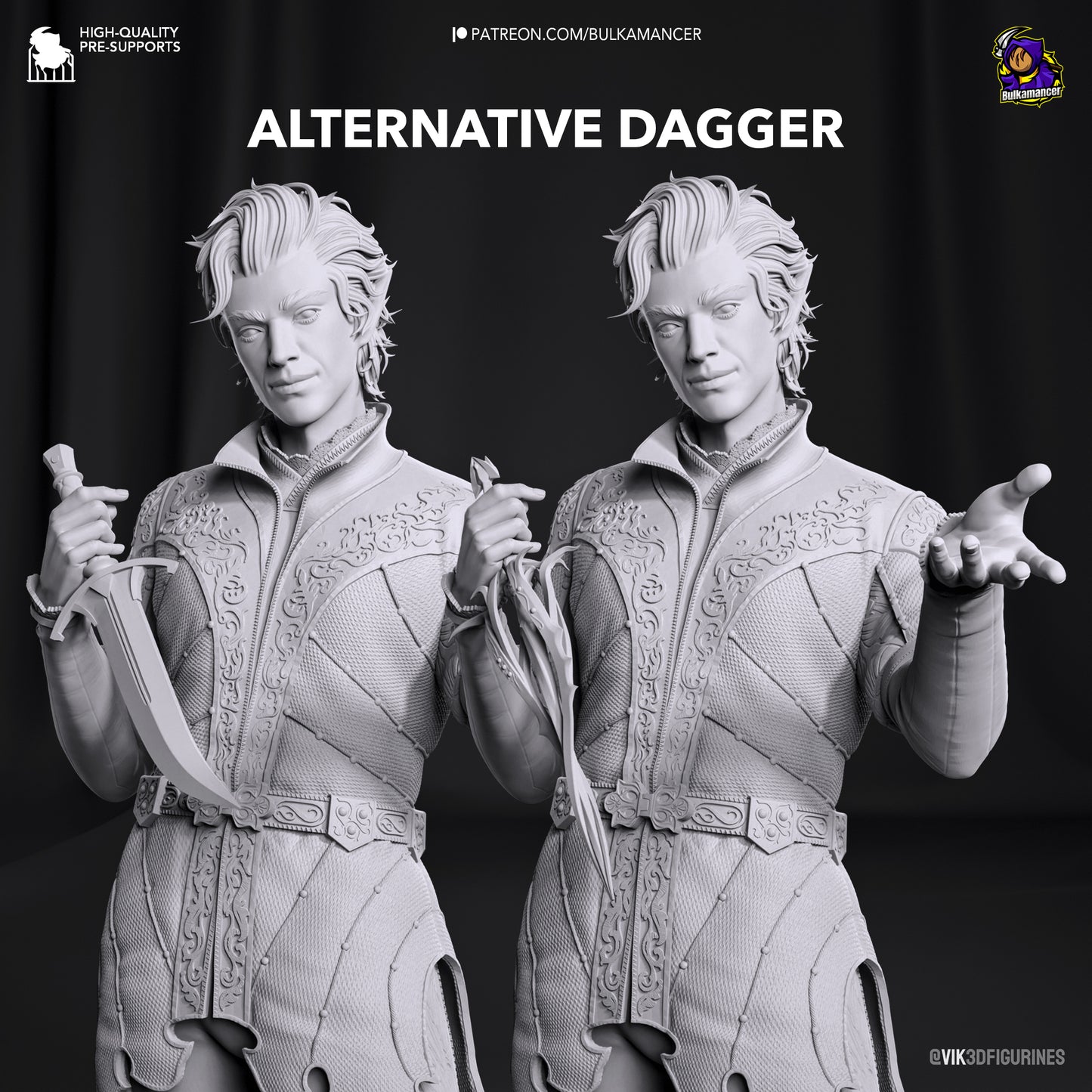 Astarion  | Resin Model or Bust Kit | DIY Baldur's Gate 3 Vampire Spawn