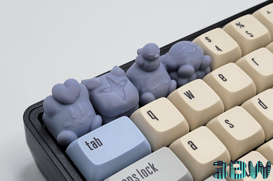 Kirby Keycap Set | Unpainted Resin Artisan Caps | Cherry MX | Armored, Duck Hat, Heart, Sleepy Kirby