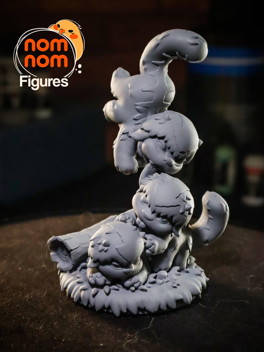 Chibi Baby Sky Bison Trio | 3-Inch Resin Model Kit | DIY Avatar: The Last Airbender Floating Creatures