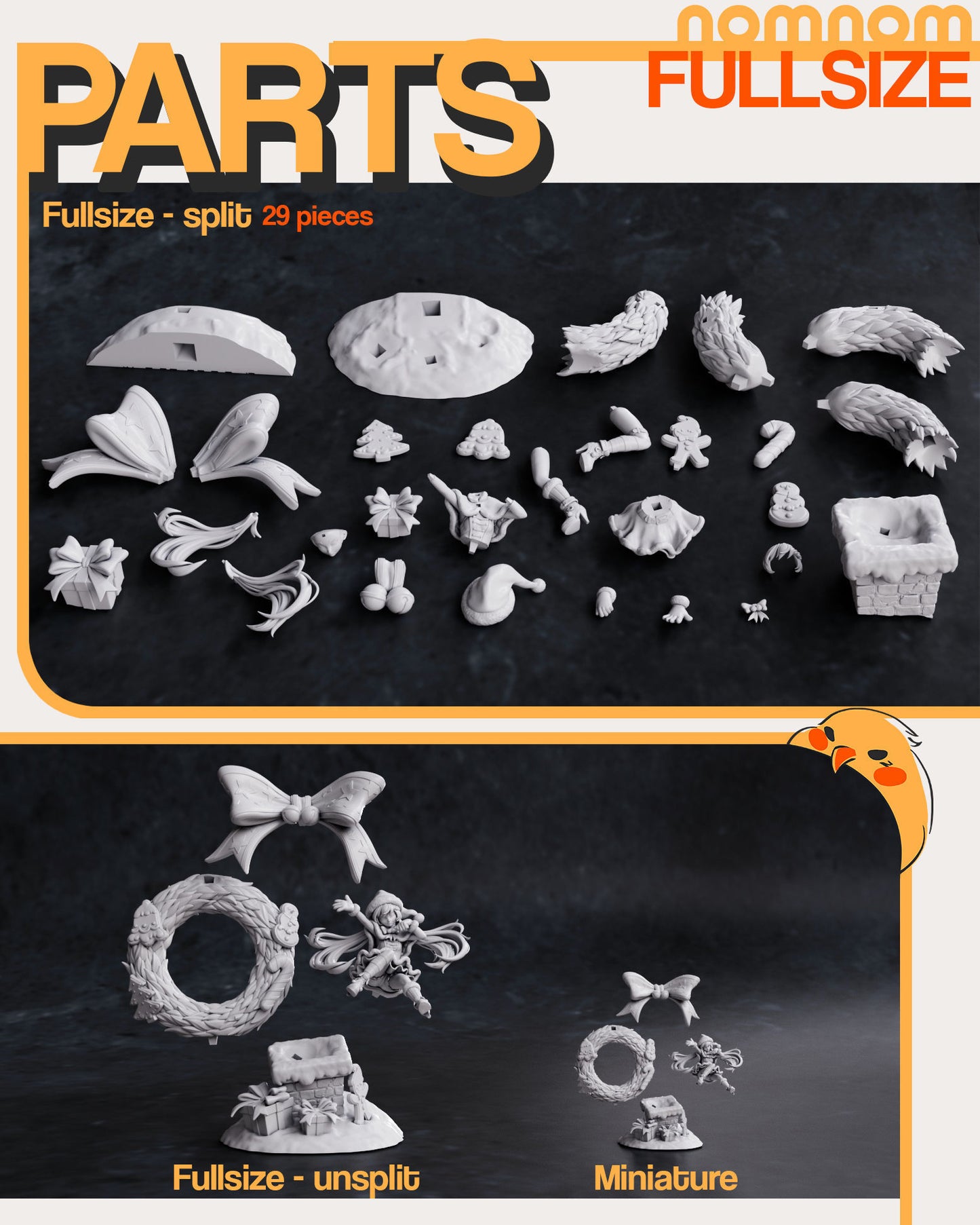 Bella Bells | Resin Model or Bust Kit | DIY Christmas Elf in Wreath