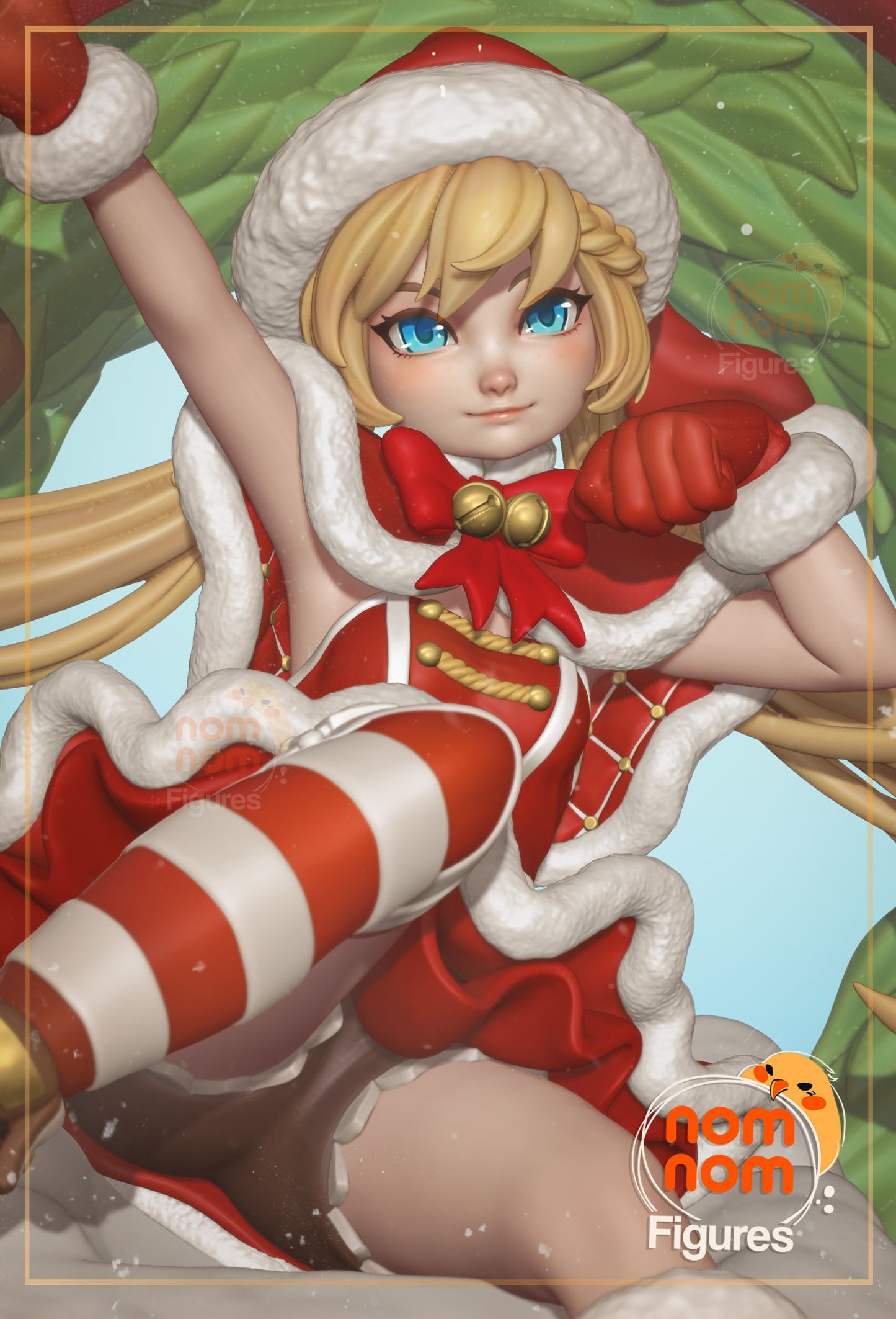 Bella Bells | Resin Model or Bust Kit | DIY Christmas Elf in Wreath