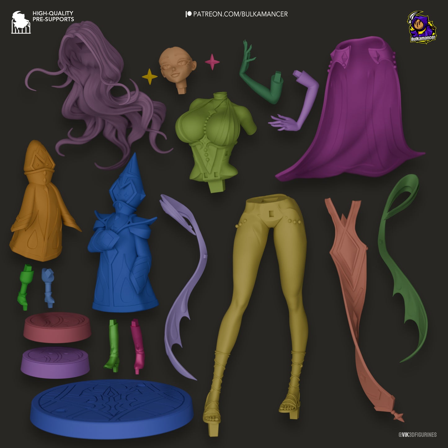 Boobamancer | 9-Inch Resin Model Kit | Unbreadable Magical Breaded Sorceress