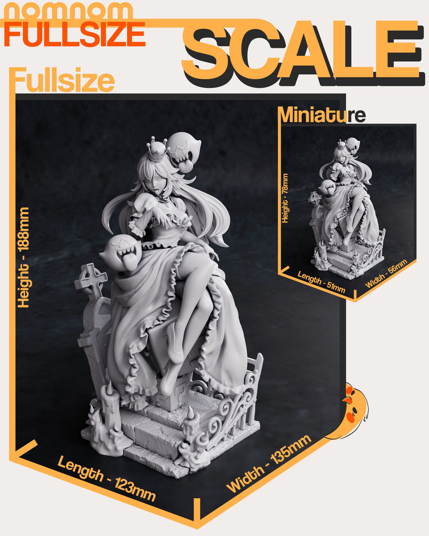 Booette | 7.5-Inch Resin Model Kit | DIY Super Mario Crown Ghost