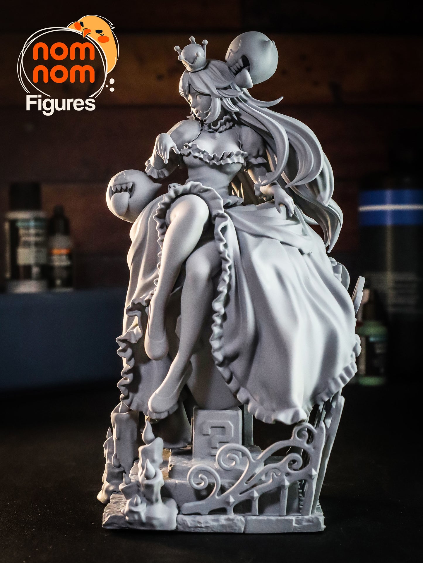 Booette | 7.5-Inch Resin Model Kit | DIY Super Mario Crown Ghost