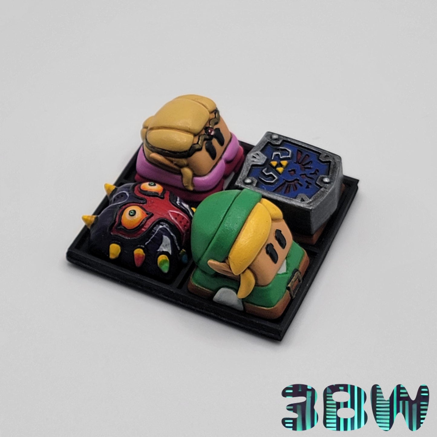 Zelda Keycap Set | Handpainted Resin Artisan Caps | Cherry MX | Link, Zelda, Hylian Shield, Majora Mask