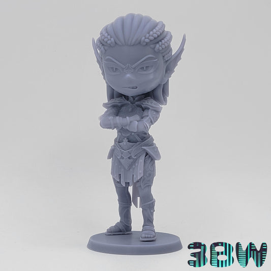Chibi Lae'zel | 4-Inch Resin Model Kit | BG3 Baldur's Gate Githyanki Fighter
