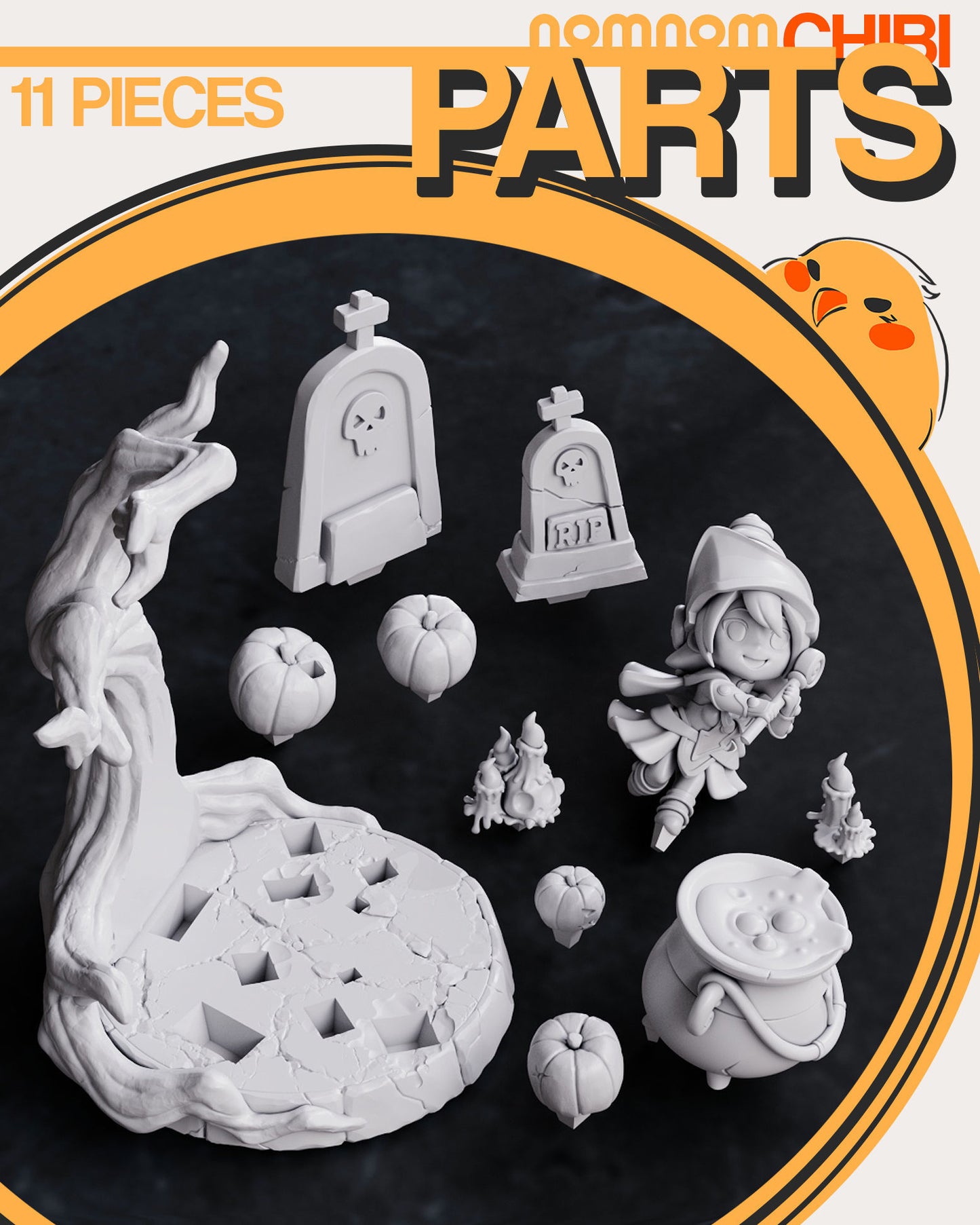 Chibi Dark Magician Girl | 3.5-Inch Resin Model Kit | DIY YuGiOh Spellcaster