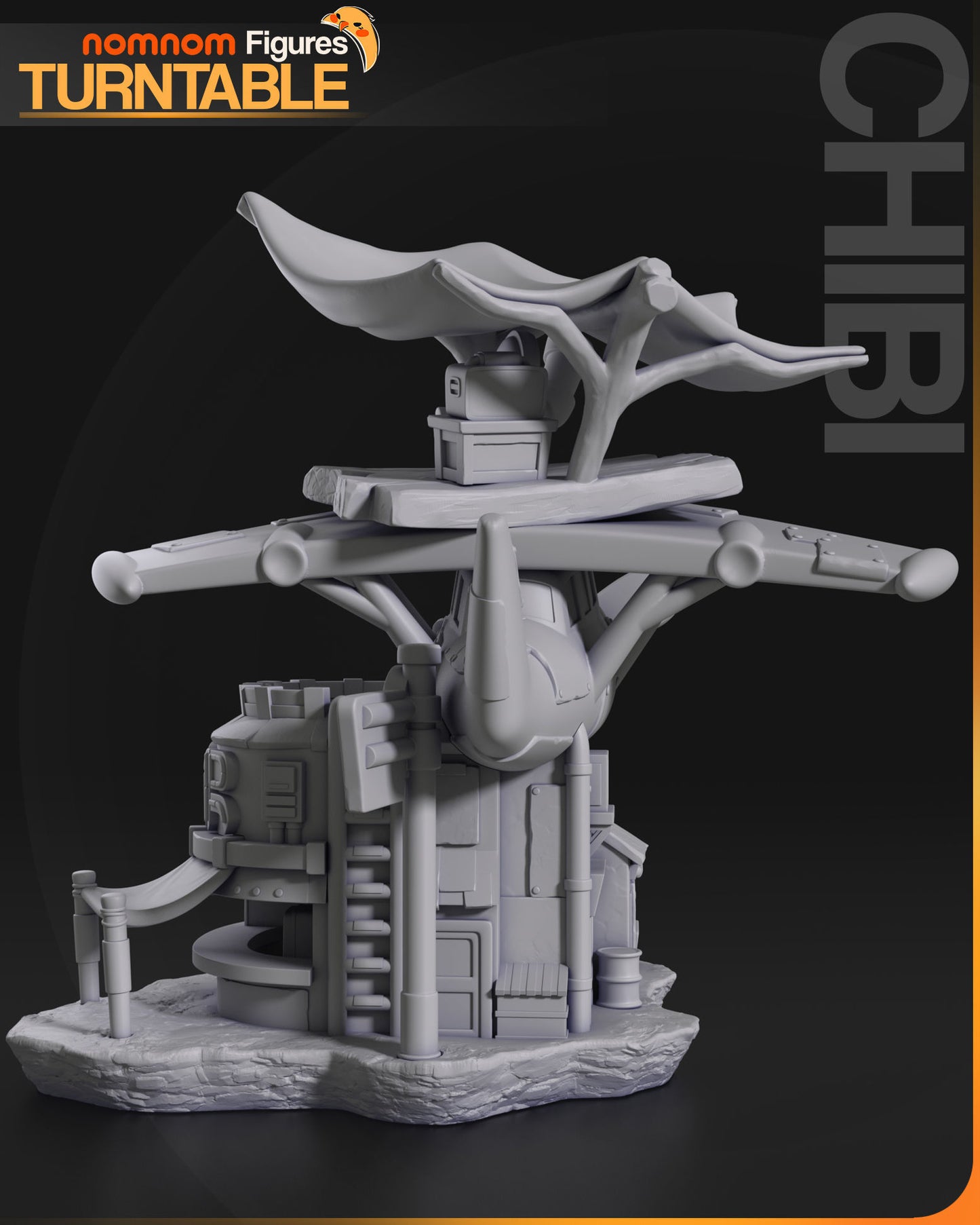 Chibi Flightbar | 4" Resin Model Kit | DIY Fantasy Airplane Bar