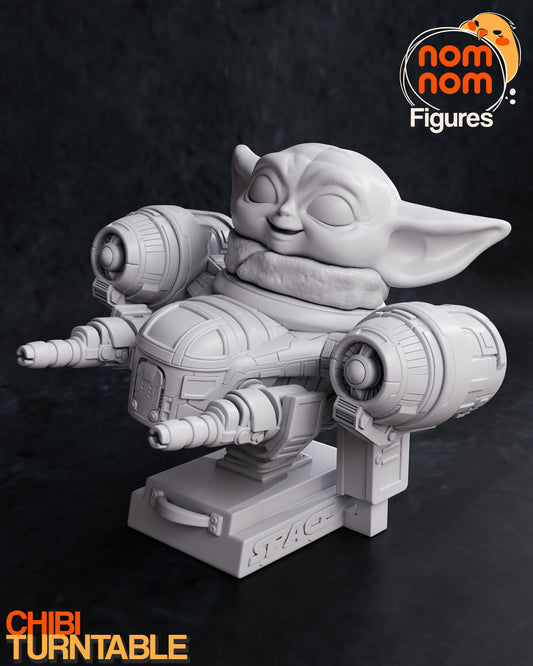 Chibi Grogu  | 3" Resin Model Kit | DIY Razor Crest Flight Scene