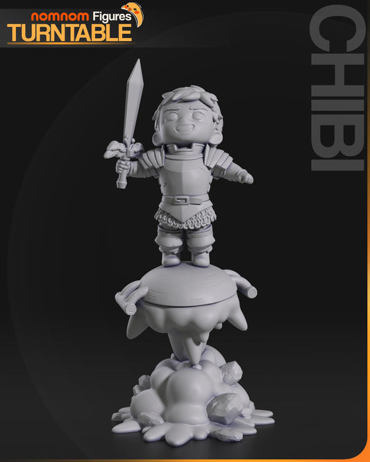 Chibi Laios | 5.5" Resin Model Kit | DIY Dungeon Meshi Human Fighter