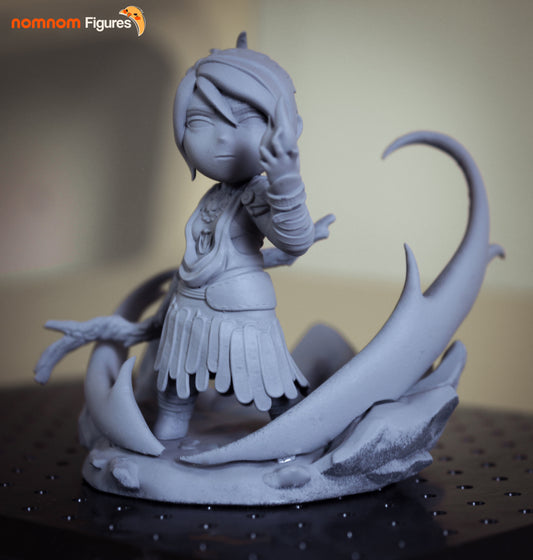 Chibi Morrigan | 3-Inch Resin Model Kit | DIY Dragon Age Sorceror/Wizard