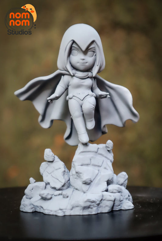 Chibi Raven | 2" Resin Model Kit | DIY Teen Titans Sorceress