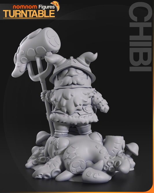 Chibi Senshi | 3" Resin Model Kit | DIY Dungeon Meshi Dwarf Warrior