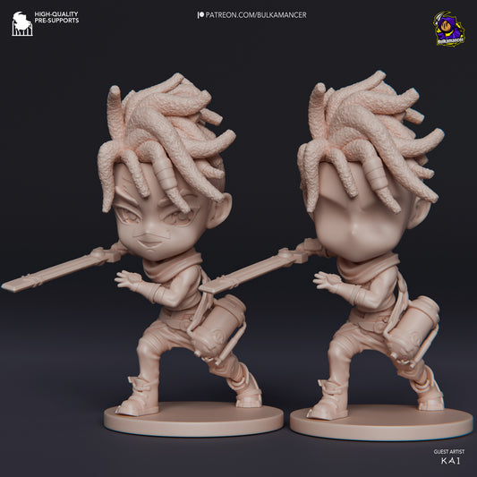 Chibi Ekko | 4-Inch Resin Model Kit | DIY League of Legends Arcane Time-Bender
