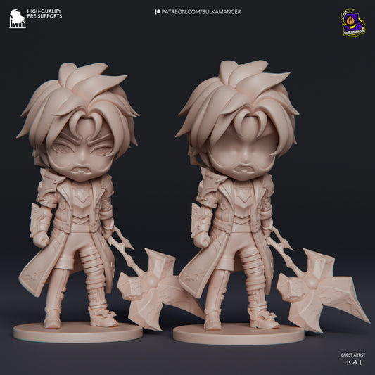 Chibi Jayce | 4-Inch Resin Model Kit | DIY League of Legends Arcane Inventor