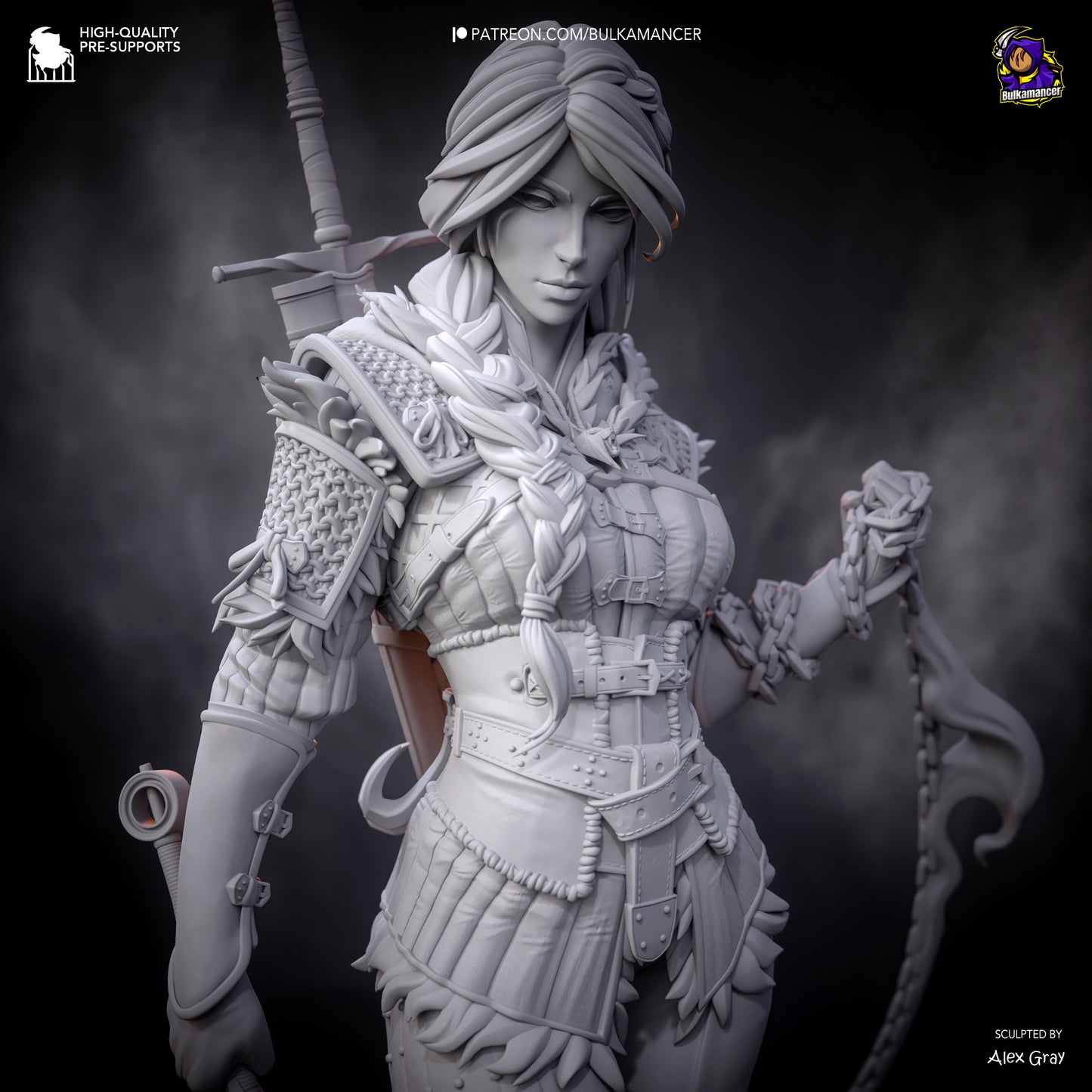 Ciri | 11-Inch Resin Model Kit | The Witcher Swordfighter and Heiress