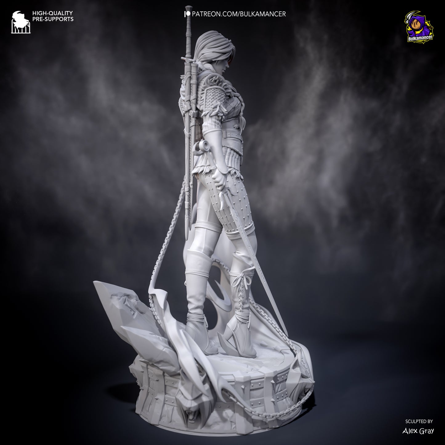 Ciri | 11-Inch Resin Model Kit | The Witcher Swordfighter and Heiress