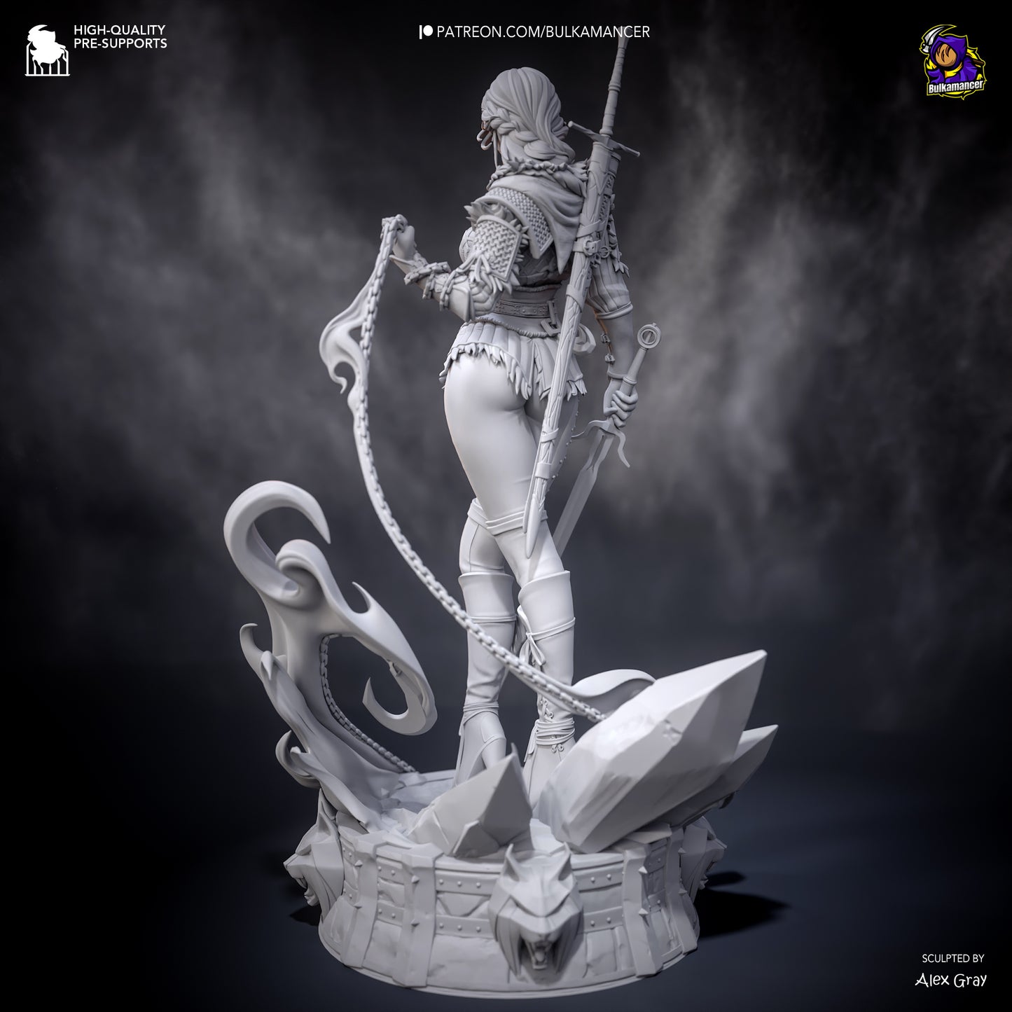 Ciri | 11-Inch Resin Model Kit | The Witcher Swordfighter and Heiress
