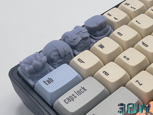Cyberpunk Edgerunners Keycap Set | Unpainted Resin Artisan Caps | Cherry MX | David, Lucy, Rebecca, Marine
