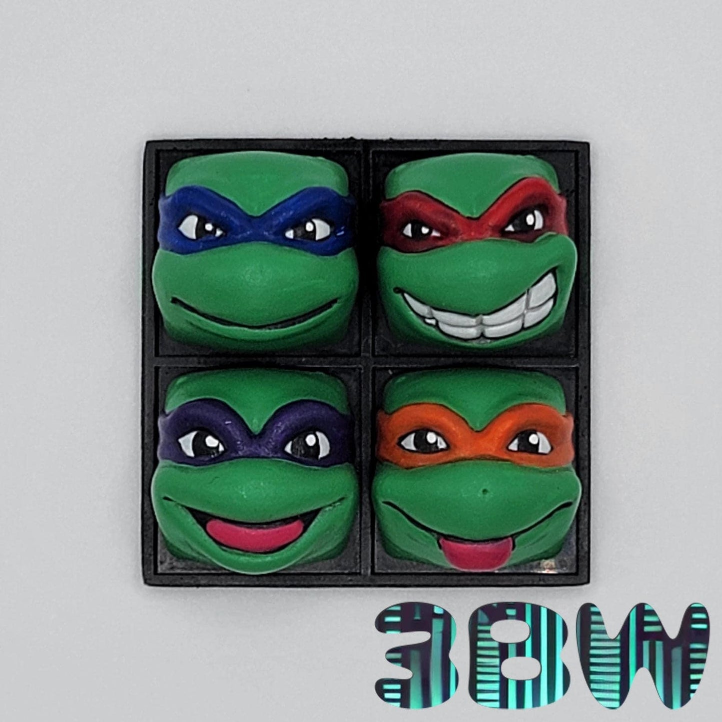 TMNT Keycap Set | Handpainted Resin Artisan Caps | Cherry MX | Leonardo, Donatello, Raphael, Michelangelo