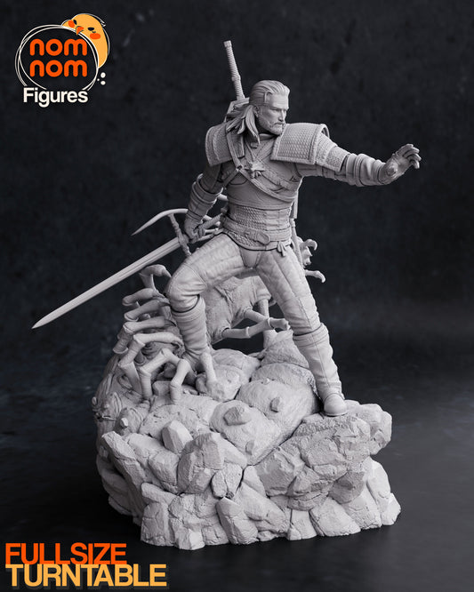 Geralt | 9-Inch Resin Model Kit | DIY Witcher White Wolf Monster Hunter