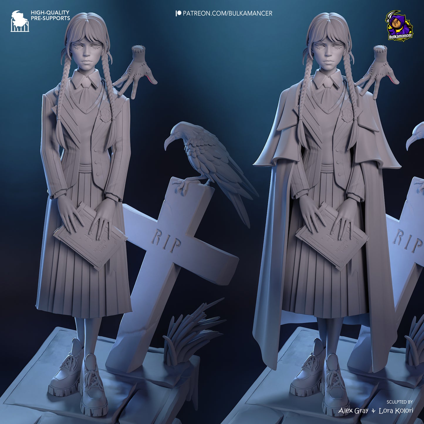 Wednesday and Morticia | 11-Inch Resin Model Kit | The Addams Family