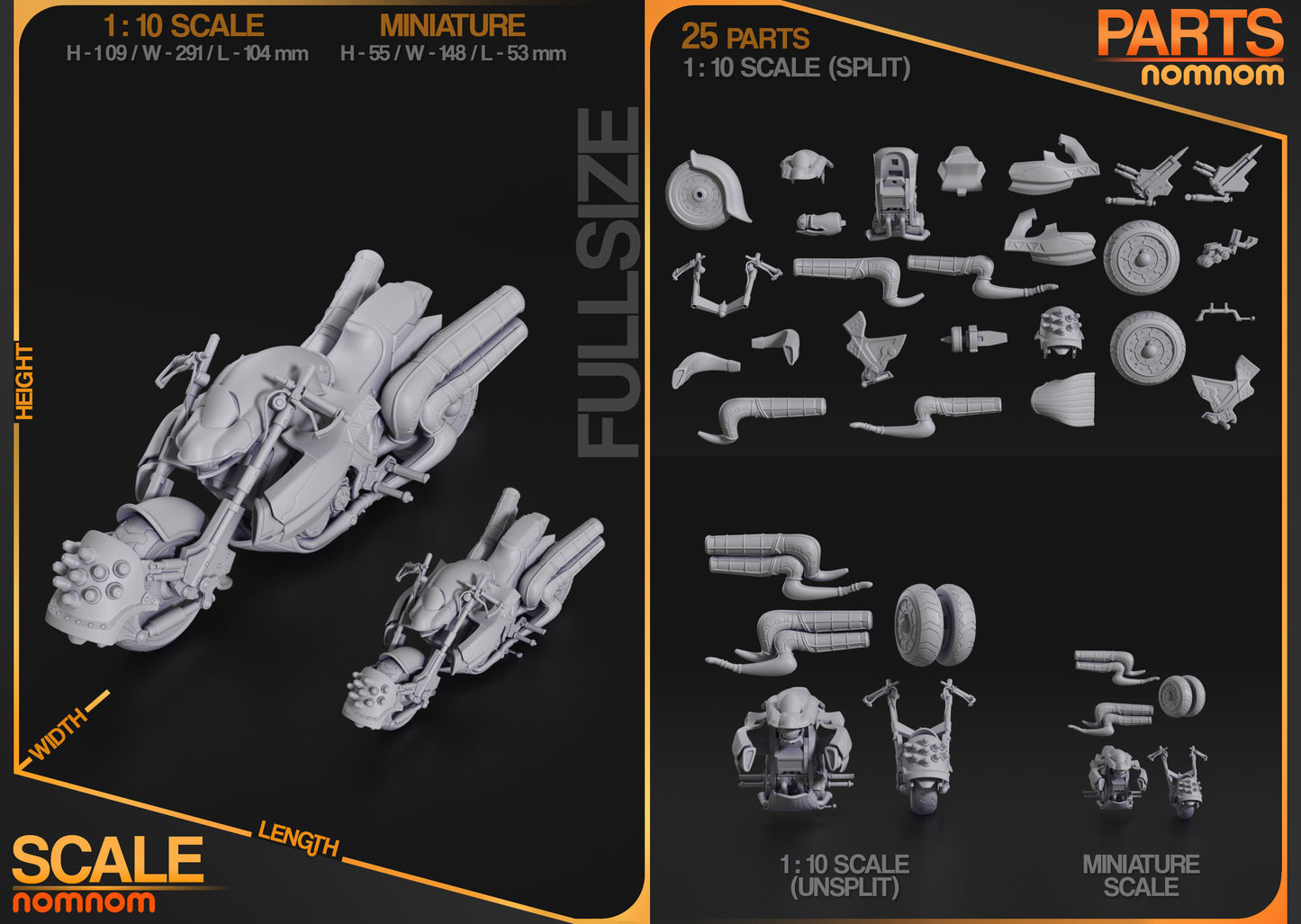Hardy Daytona | 4.5-Inch Resin Model Kit | DIY Final Fantasy VII Motorcycle
