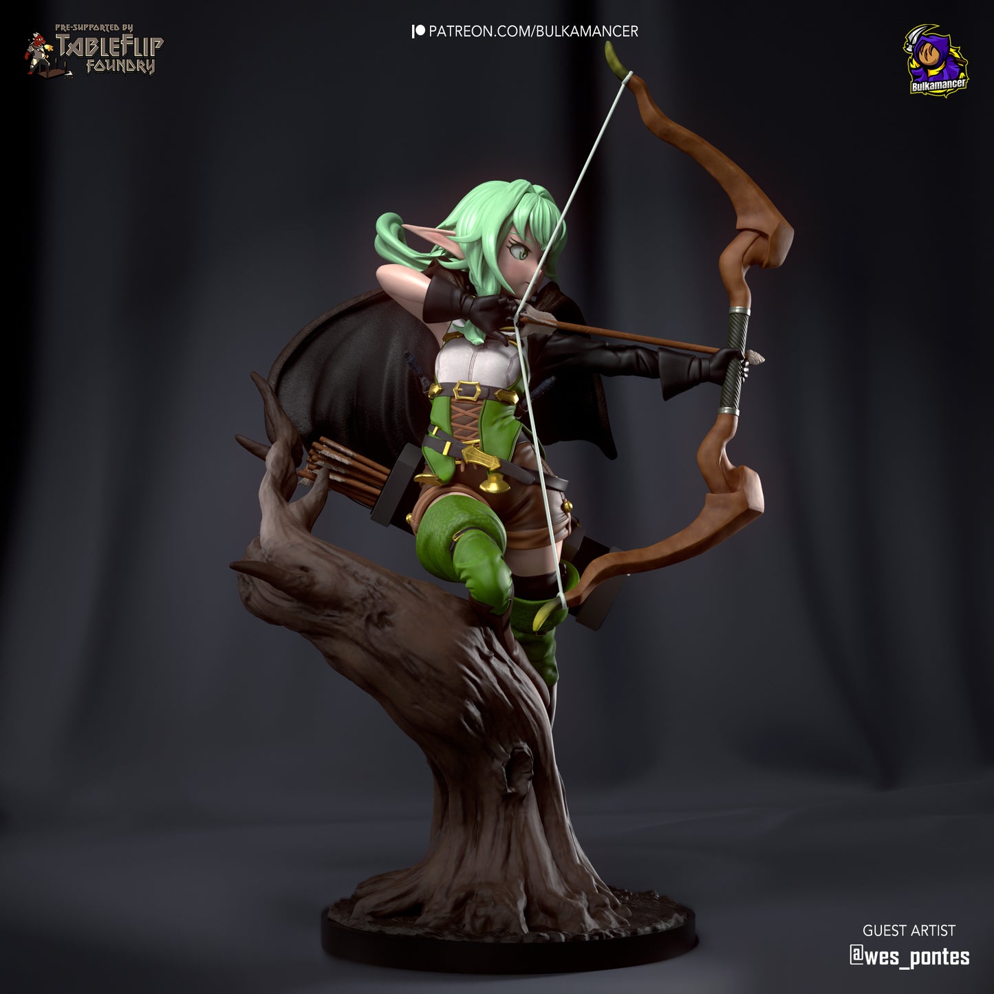 Hi-Elf Archer | 10-Inch Resin Model Kit | Goblin Slayer Sharpshooter