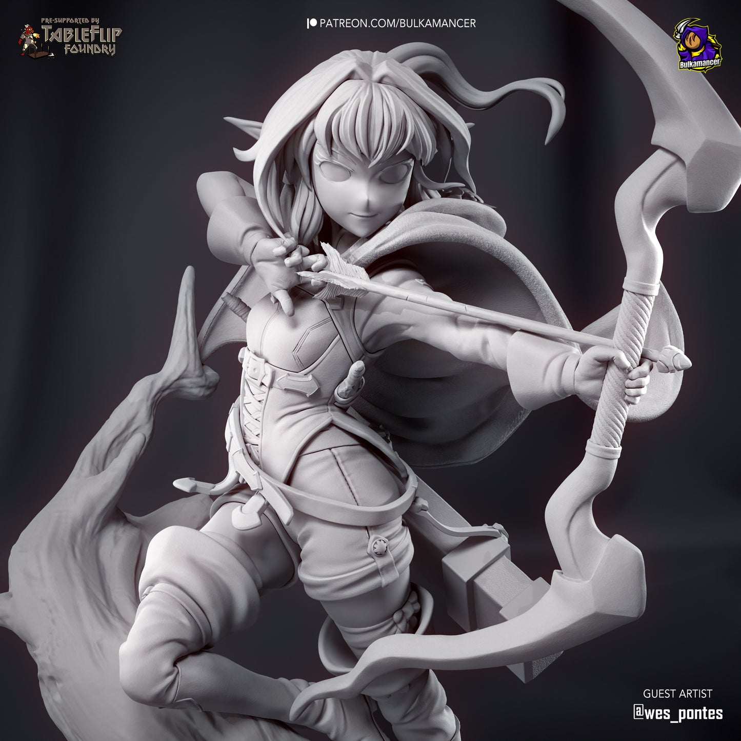 Hi-Elf Archer | 10-Inch Resin Model Kit | Goblin Slayer Sharpshooter