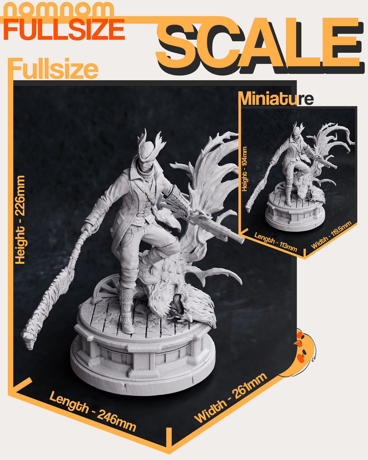 Hunter | 9-Inch Resin Model Kit | DIY Bloodborne Beast Slayer