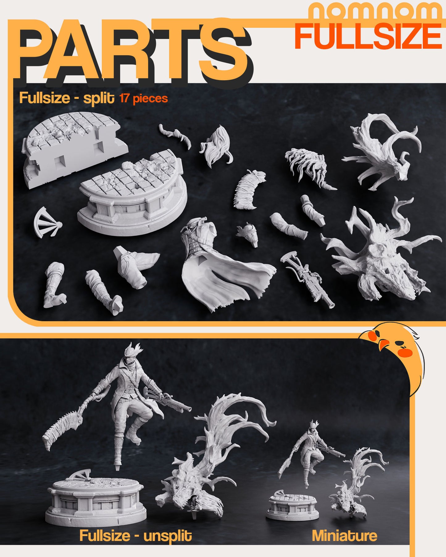 Hunter | 9-Inch Resin Model Kit | DIY Bloodborne Beast Slayer