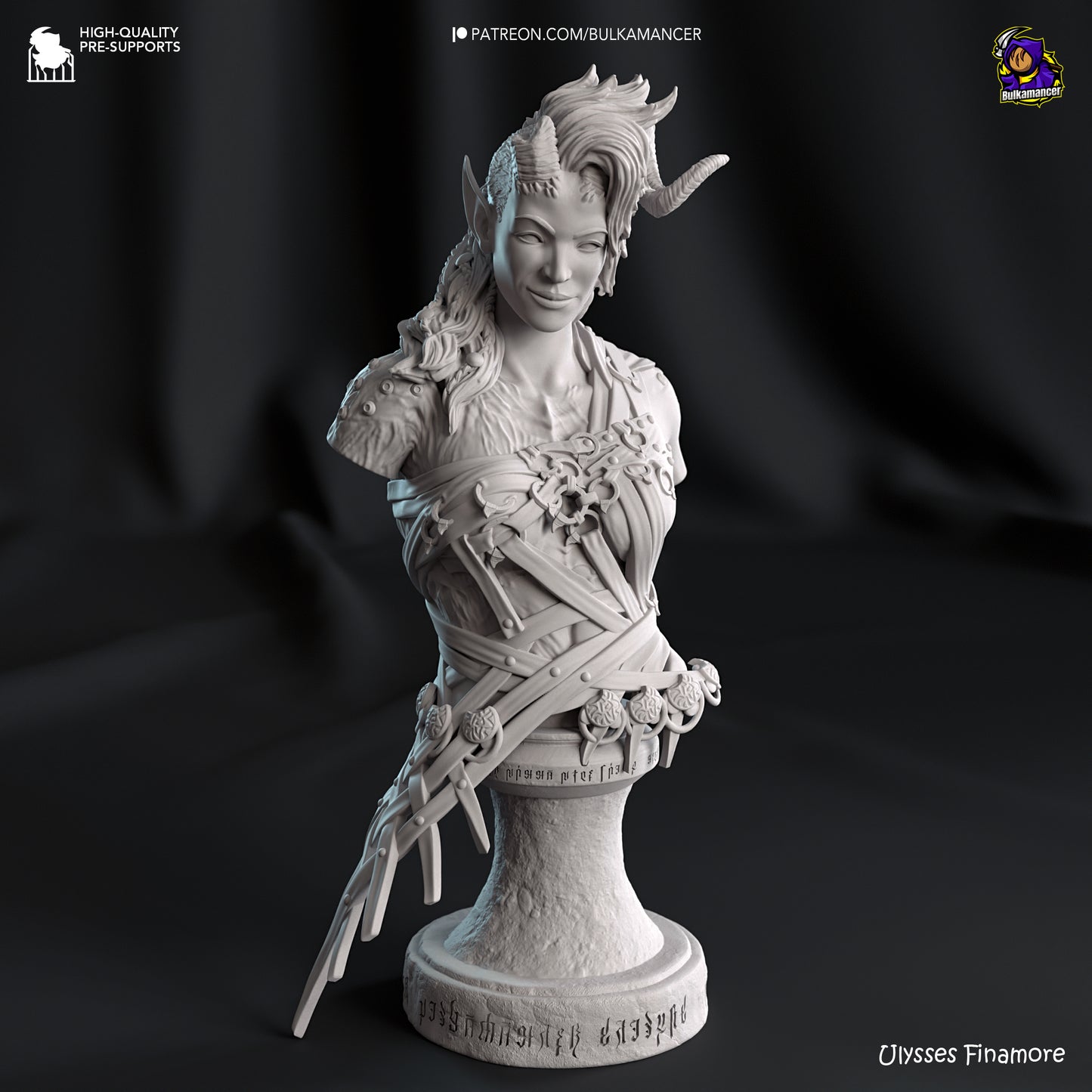 Karlach  | Resin Model or Bust Kit | DIY Baldur's Gate 3 Tiefling Barbarian