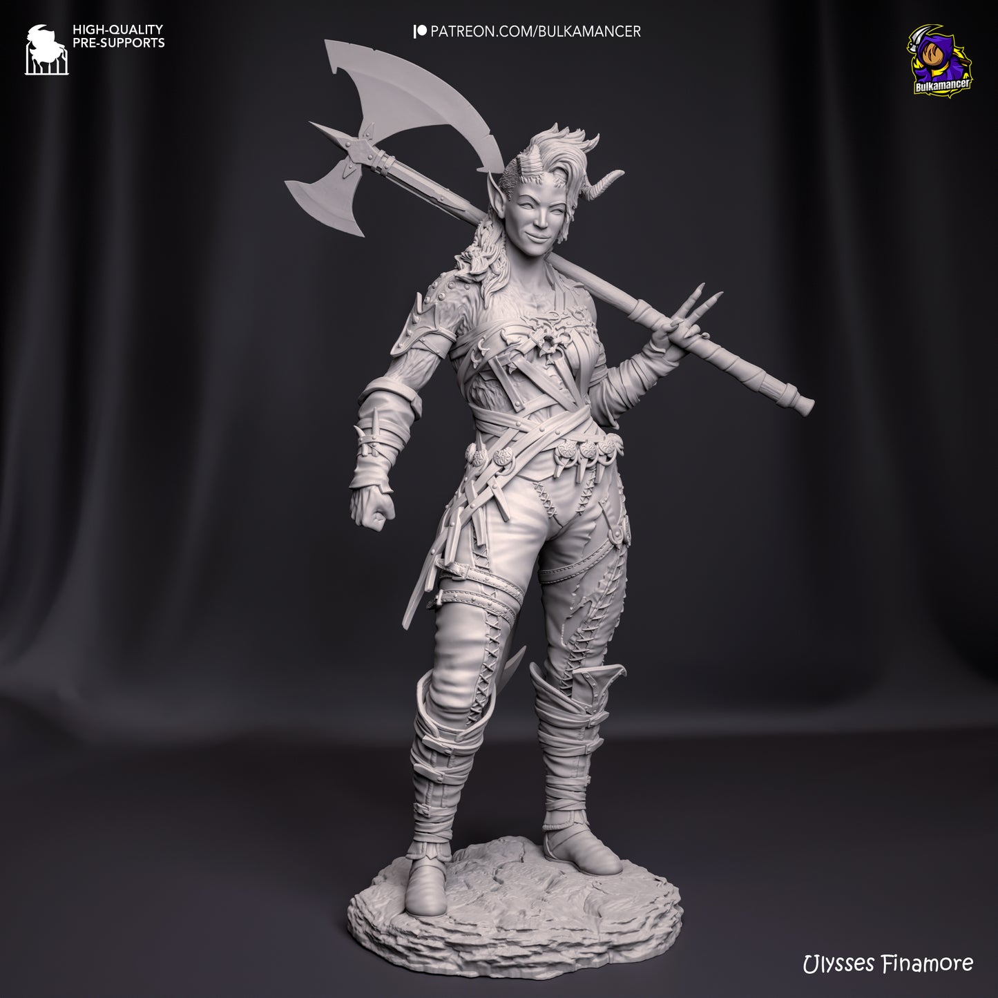 Karlach  | Resin Model or Bust Kit | DIY Baldur's Gate 3 Tiefling Barbarian