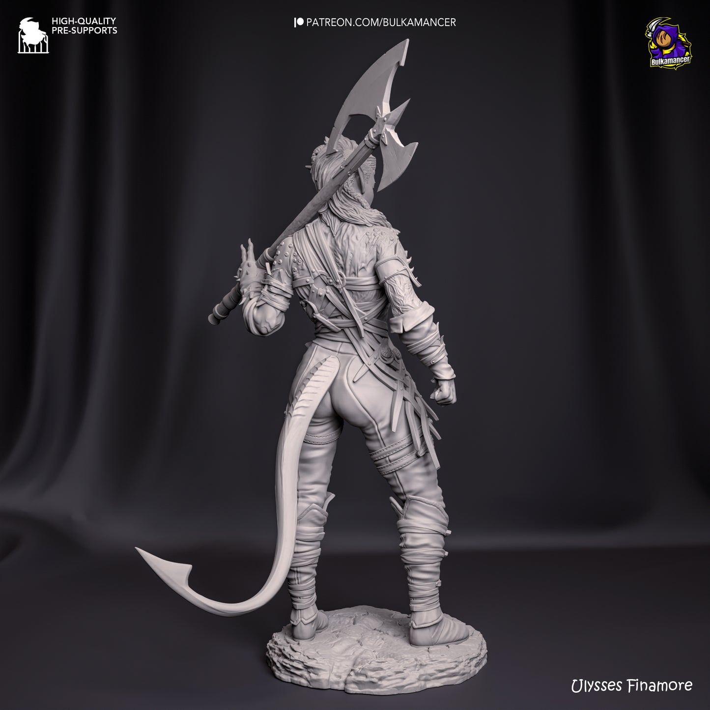 Karlach  | Resin Model or Bust Kit | DIY Baldur's Gate 3 Tiefling Barbarian