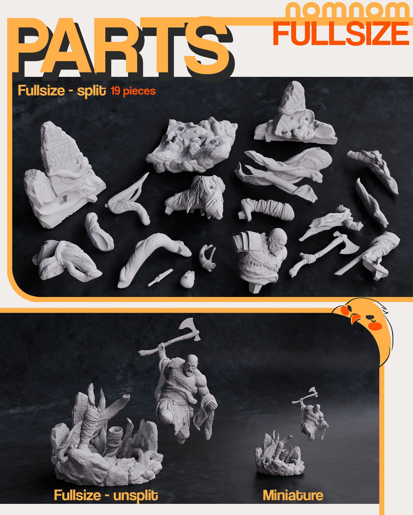 Kratos | 8.5-Inch Resin Model Kit | DIY God of War Spartan Warrior