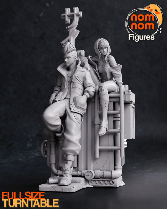 Lucy x David | 9.5-Inch Resin Model Kit | DIY Cyberpunk Edgerunners Tragic Romance