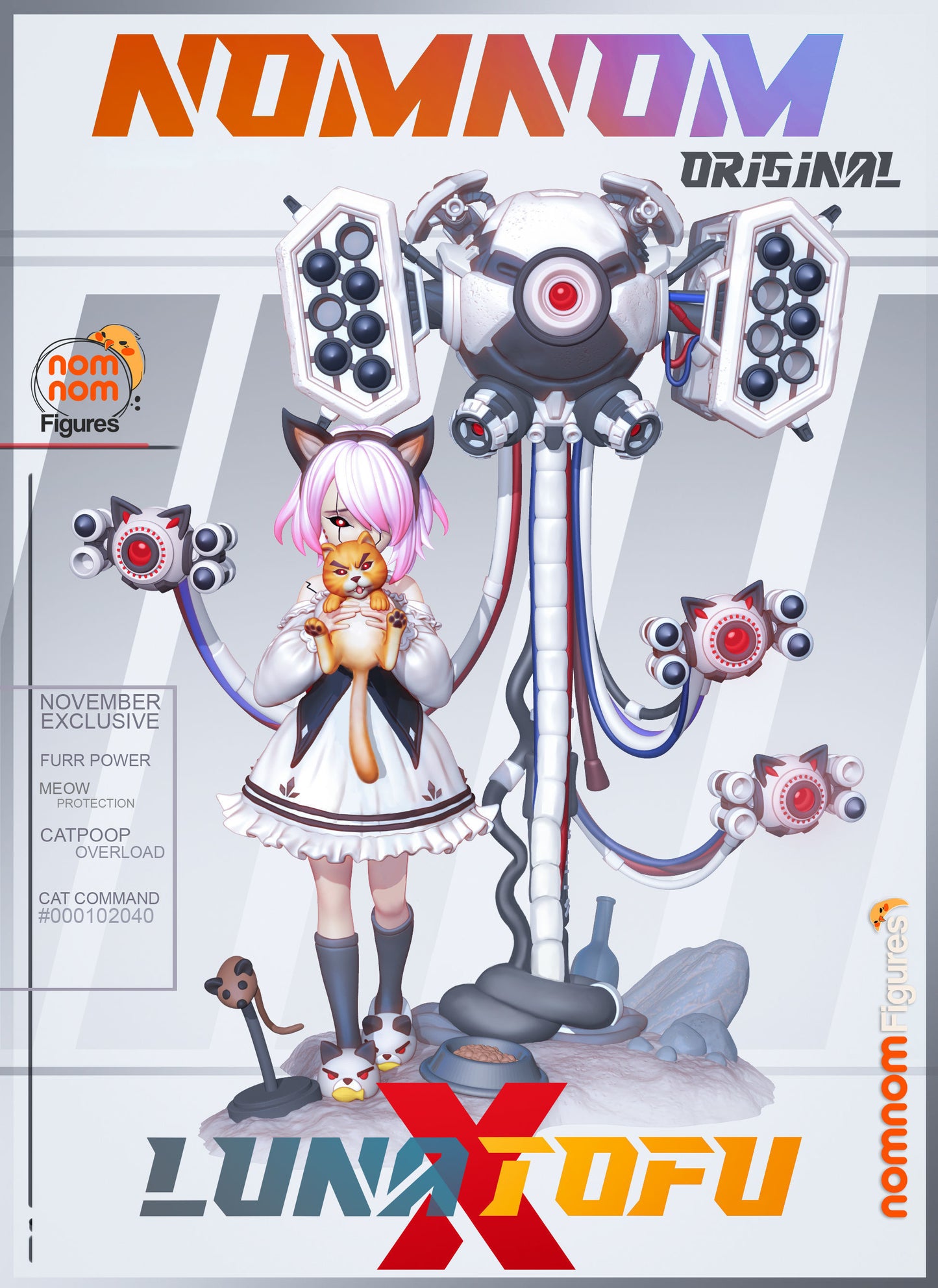 Luna | 7-Inch Resin Model Kit | DIY Mystical Roboticist with Cat Companion