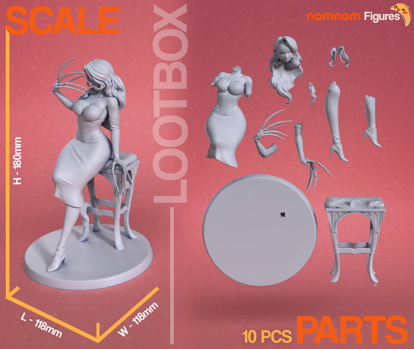 Lust | 7-Inch Resin Model Kit | DIY Fullmetal Alchemist Homunculus