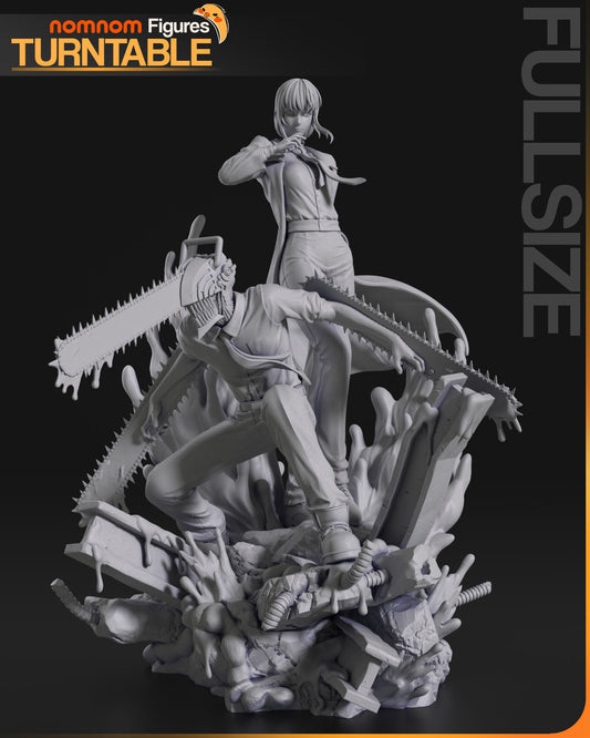 Makima and Denji | Resin Model or Bust Kit | DIY Chainsaw Man Power Duo