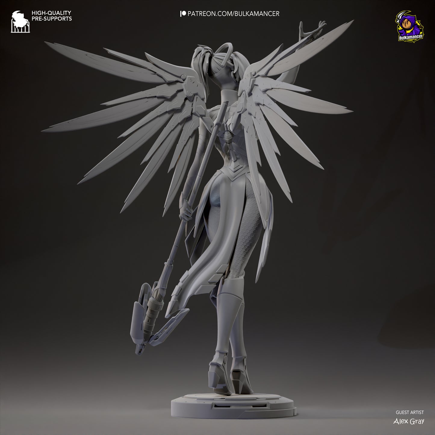 Mercy | 9.5-Inch Resin Model Kit | Overwatch Guardian Angel of the Battlefield
