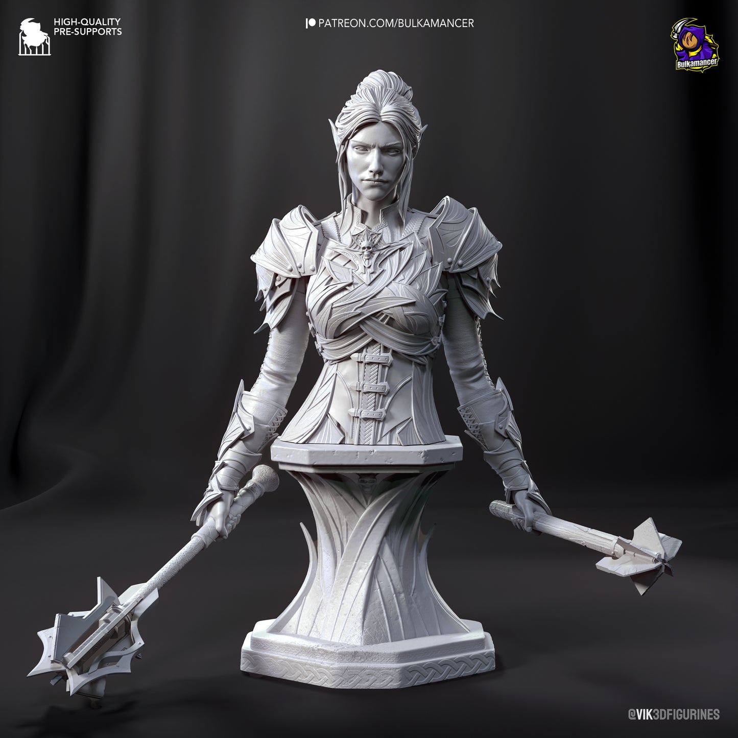 Minthara | Resin Model or Bust Kit | DIY Baldur's Gate 3 Drow Paladin
