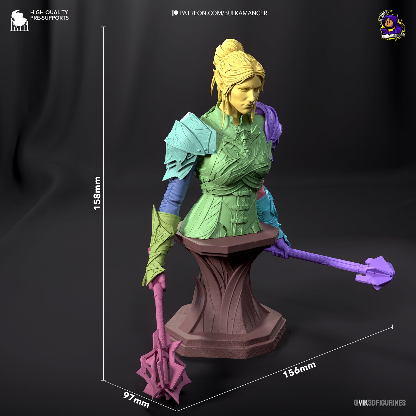 Minthara | Resin Model or Bust Kit | DIY Baldur's Gate 3 Drow Paladin