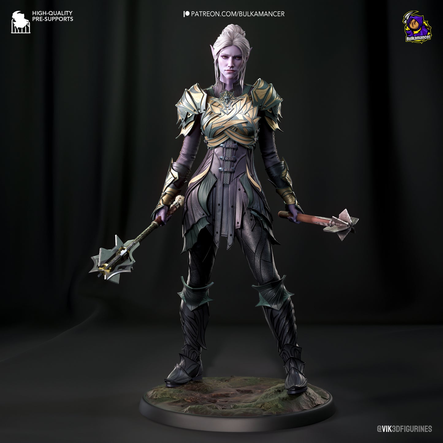 Minthara | Resin Model or Bust Kit | DIY Baldur's Gate 3 Drow Paladin