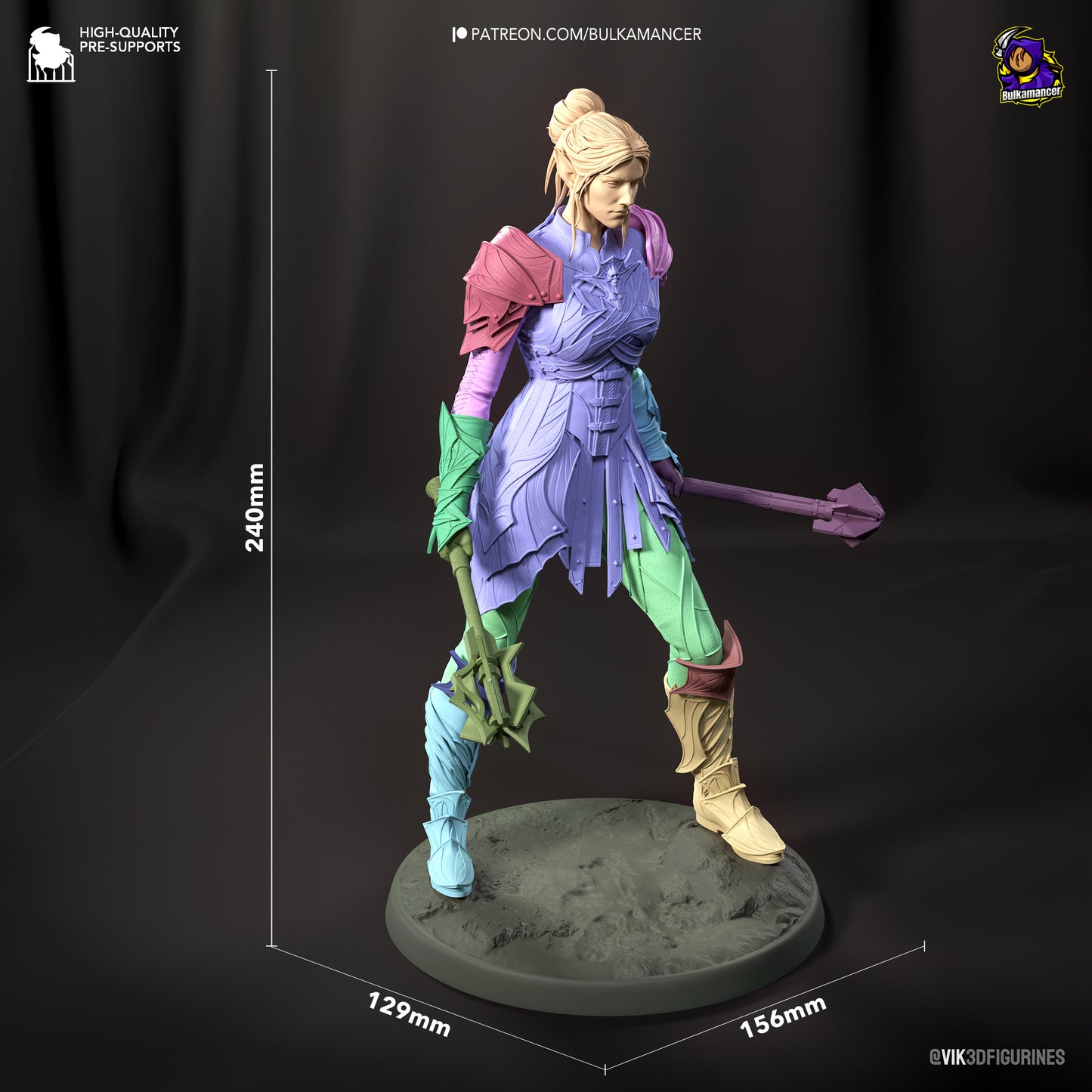 Minthara | Resin Model or Bust Kit | DIY Baldur's Gate 3 Drow Paladin