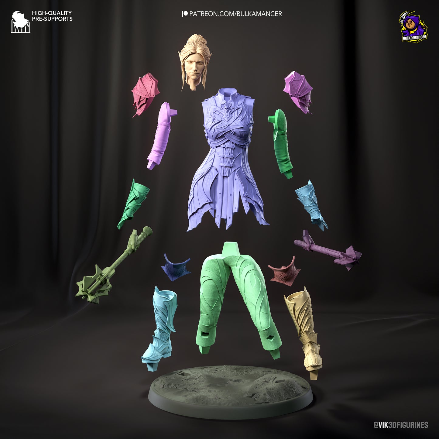 Minthara | Resin Model or Bust Kit | DIY Baldur's Gate 3 Drow Paladin