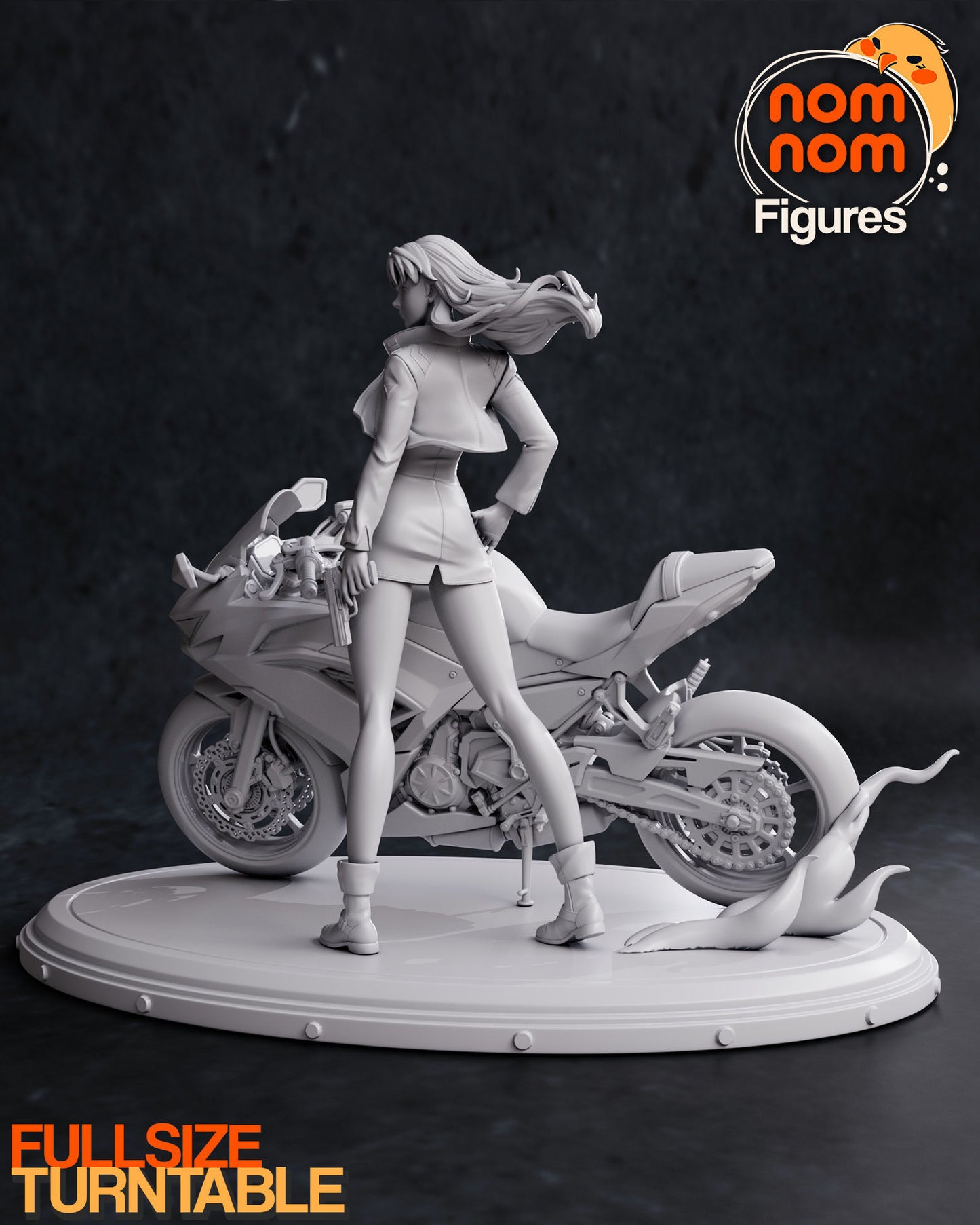 Misato | 7.5-Inch Resin Model Kit | DIY Evangelion Operations Director with Motorcycle