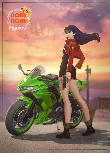 Misato | 7.5-Inch Resin Model Kit | DIY Evangelion Operations Director with Motorcycle